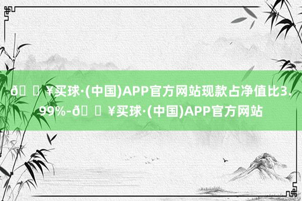 🔥买球·(中国)APP官方网站现款占净值比3.99%-🔥买球·(中国)APP官方网站