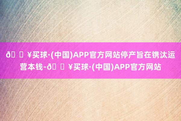 🔥买球·(中国)APP官方网站停产旨在镌汰运营本钱-🔥买球·(中国)APP官方网站